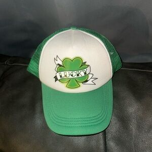 Lucky Hat Mesh Trucker Cap Green Snap Adjustable